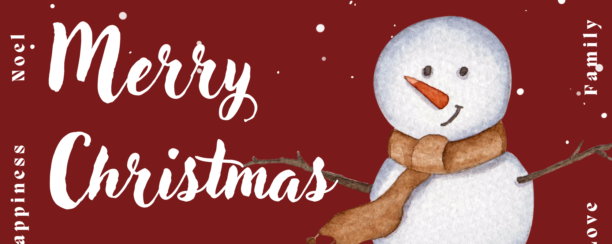 Red and White Simple Merry Christmas Banner